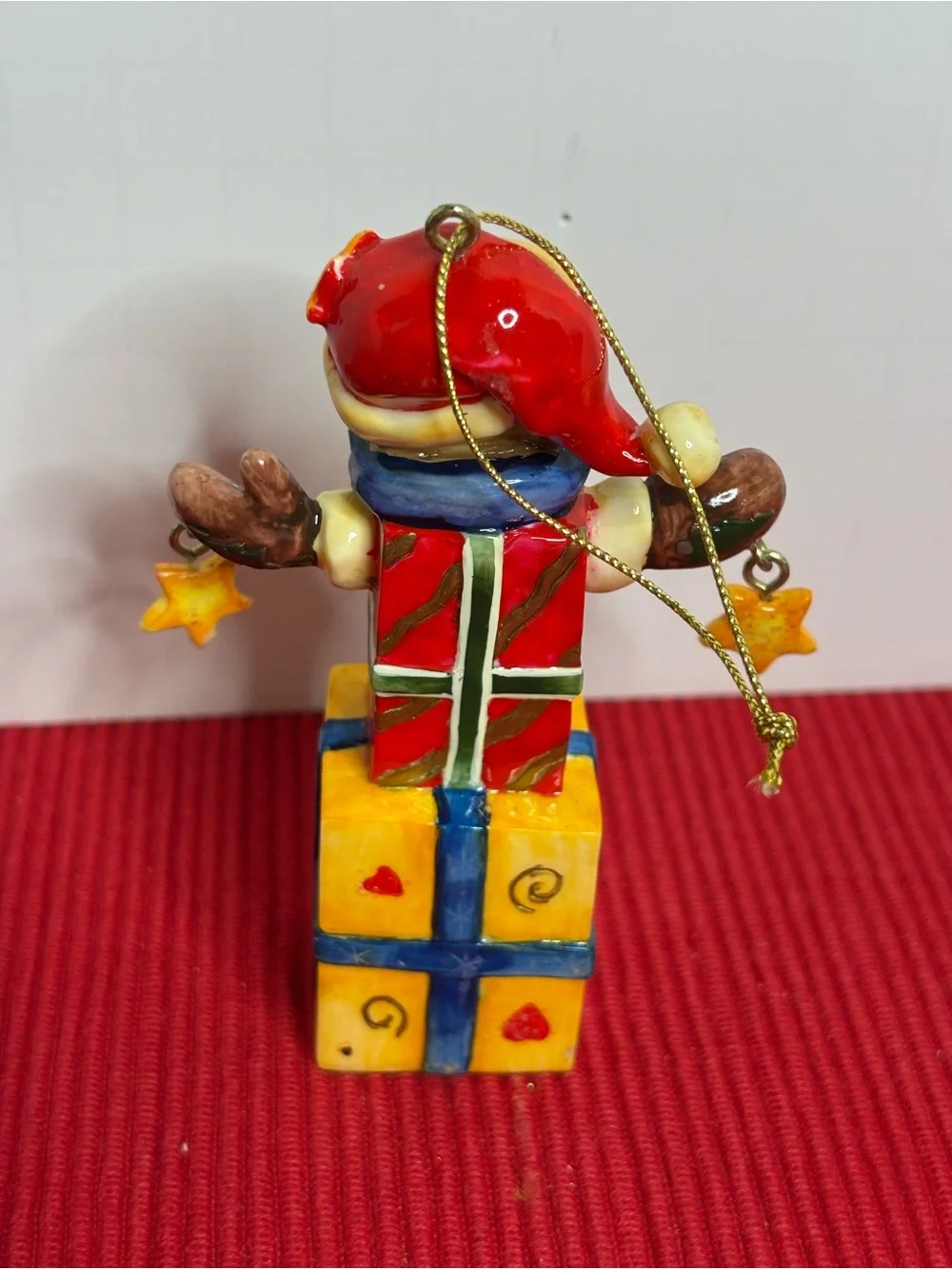 Christmas Teddy Ornament in Red, Yellow and Blue - Kids Toys